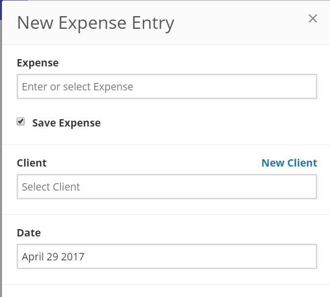 new expense entry